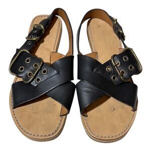 Isabel Marant Etoile Black Leather Sandals Size 37